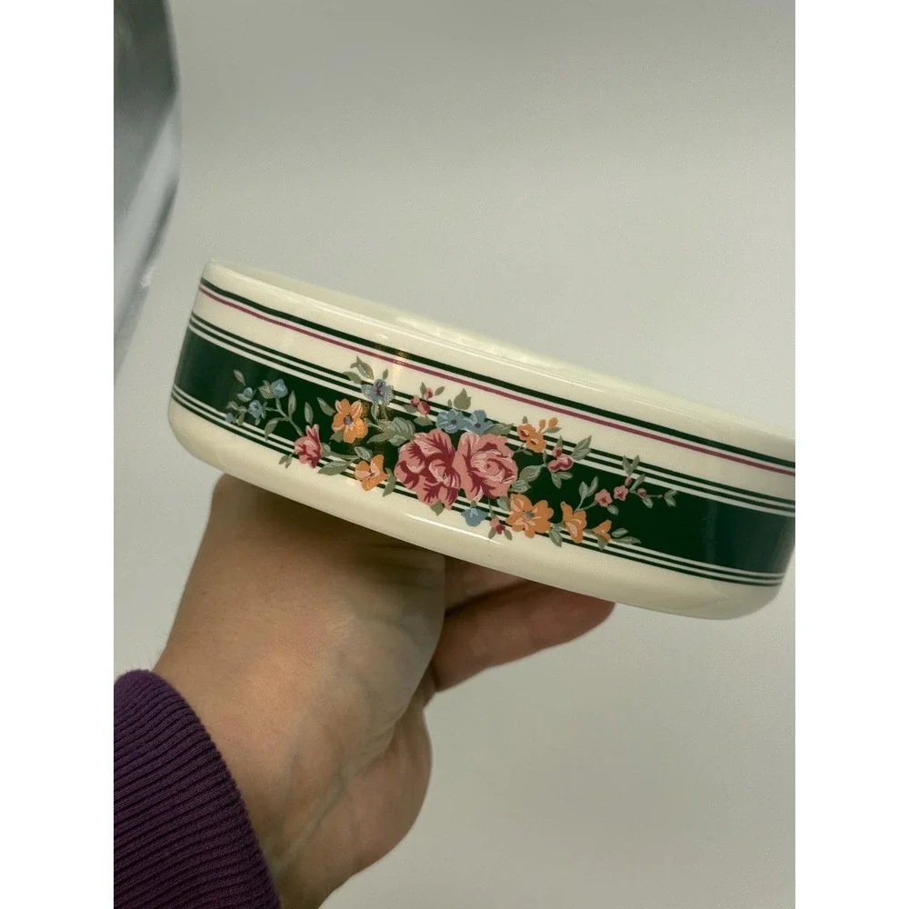 Vintage Bathelle Ceramics Soap Dish - Croscill Granada Pattern  Floral 1980s